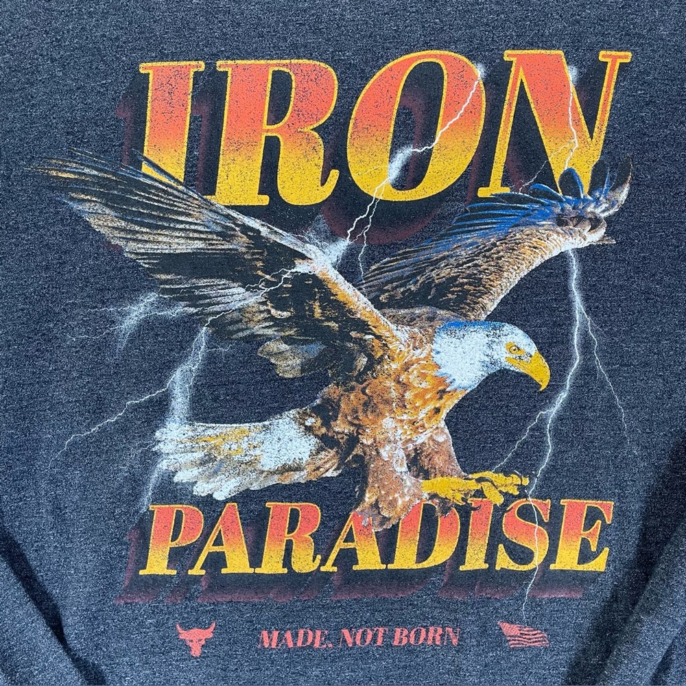 Under Armour Project Rock T-Shirt Men's Large Long Sleeve IRON PARADISE Gym
